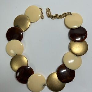 YSL statement Elegant Gold and Cream Necklace